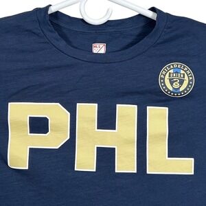MLS Philadelphia Union PHL Soccer T-Shirt Mens Medium Navy Blue Tee Shirt Futbol